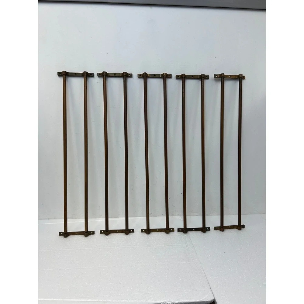 Vintage Yale Brass Wall Towel Racks Pullman Train Set of 5 Industrial Holders